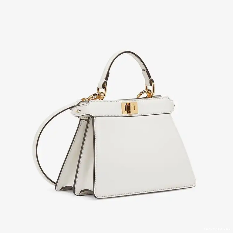 White Nappa Bag Fendi Peekaboo ISeeU Petite In Leather 0701